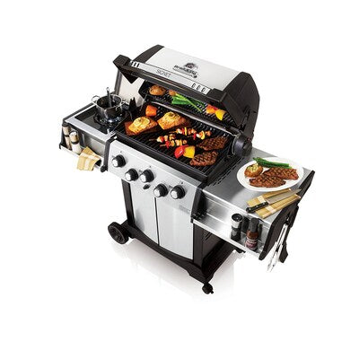 Broil King Signet 90 Stainless Steel 3-Burner Liquid Propane Gas Grill with 1 Side Burner with Rotisserie Burner