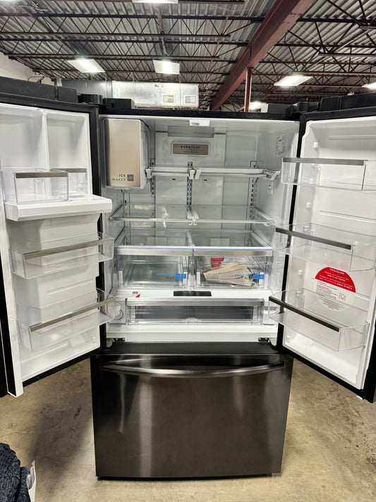 36 in. Gallery 28 cu. ft. Standard Depth French Door Refrigerator in Smudge-Proof Black Stainless Steel OUTLET
