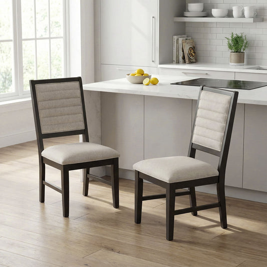 Plateau - Side Chair (Set of 2) - Rustic Espresso / Beige