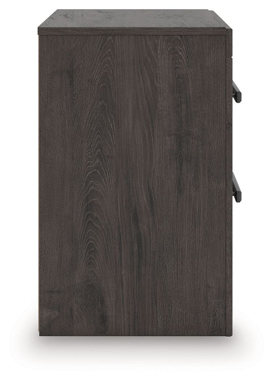 Prendonea - Two Drawer Night Stand - Charcoal