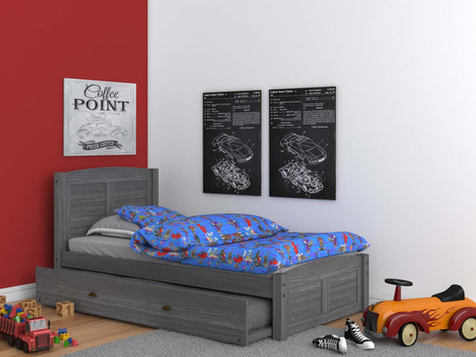 Platform Bed in Charcoal
