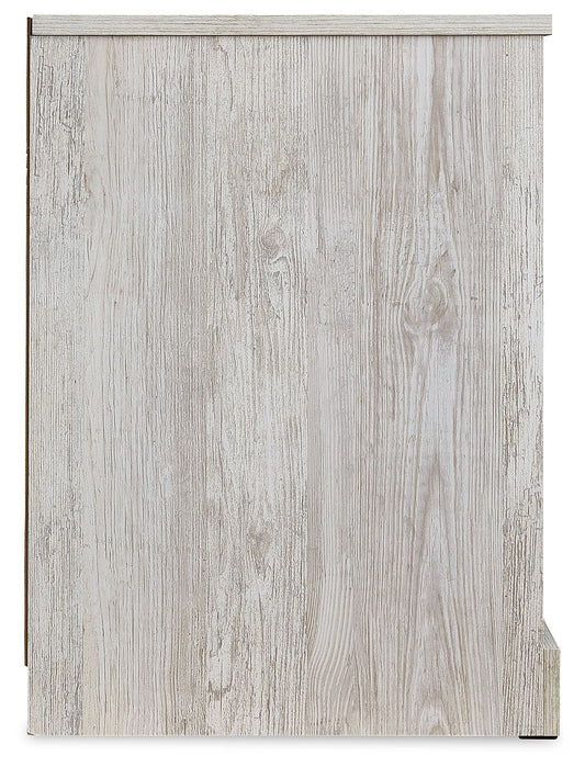 Paxberry - One Drawer Night Stand - Open Cubby - Whitewash