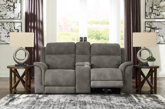 Next-Gen DuraPella Performance Fabric Dual Power Reclining Loveseat with Console