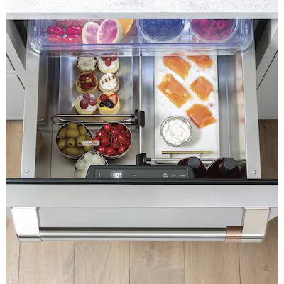 Cafe 5.7 cu. ft. Built-in Undercounter Dual-Drawer Refrigerator with Multi Purpose Storage Options in Stainless Steel