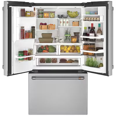 Cafe 27.8 cu. ft. Smart French Door Refrigerator with Hot Water Dispenser in Stainless Steel, Smart Features, ENERGY STAR