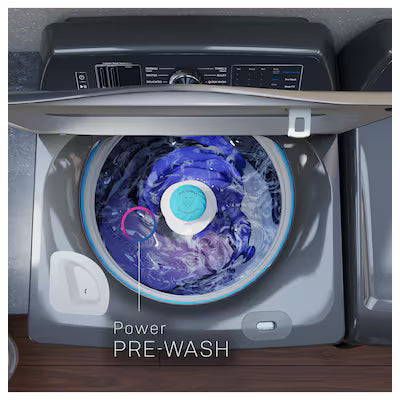 Profile 5.3 cu. ft. High-Efficiency Smart Top Load Washer in Diamond Gray with Agitator, Quiet Wash Balacing Technology