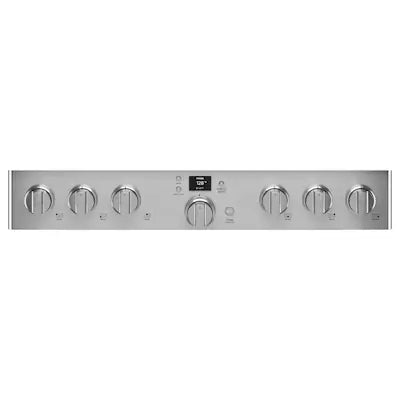 Cafe 36 in. 5.75 cu. ft. Smart 6 Burner Dual Fuel Range with Convection in Stainless Steel
