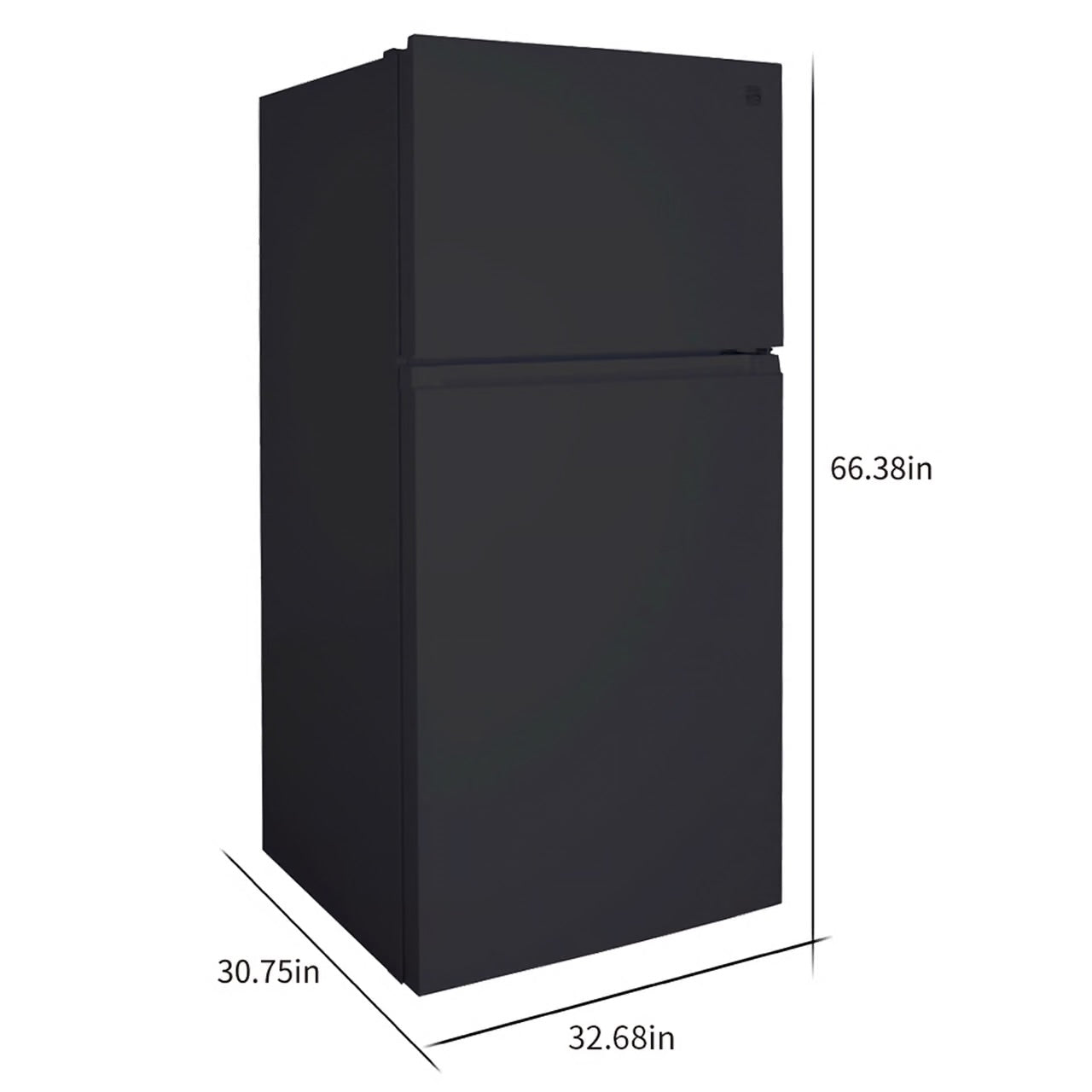 20.4 cu. ft. Top Freezer Refrigerator w/ Icemaker, 33" Wide Black