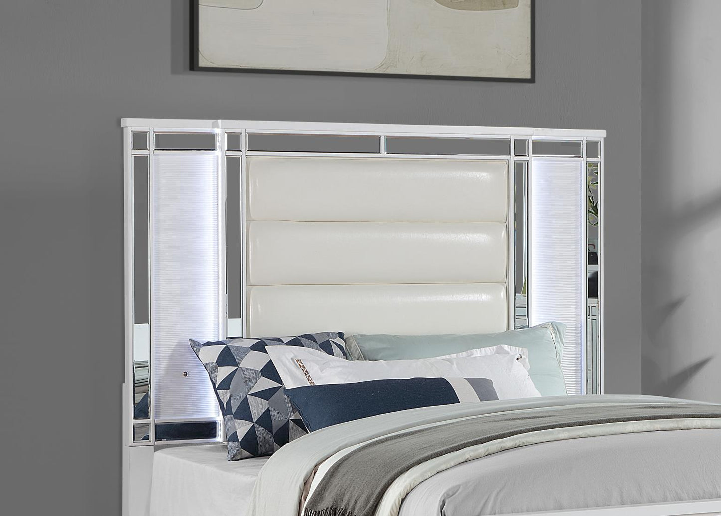 B224 - Upholstered Bed With LED Light