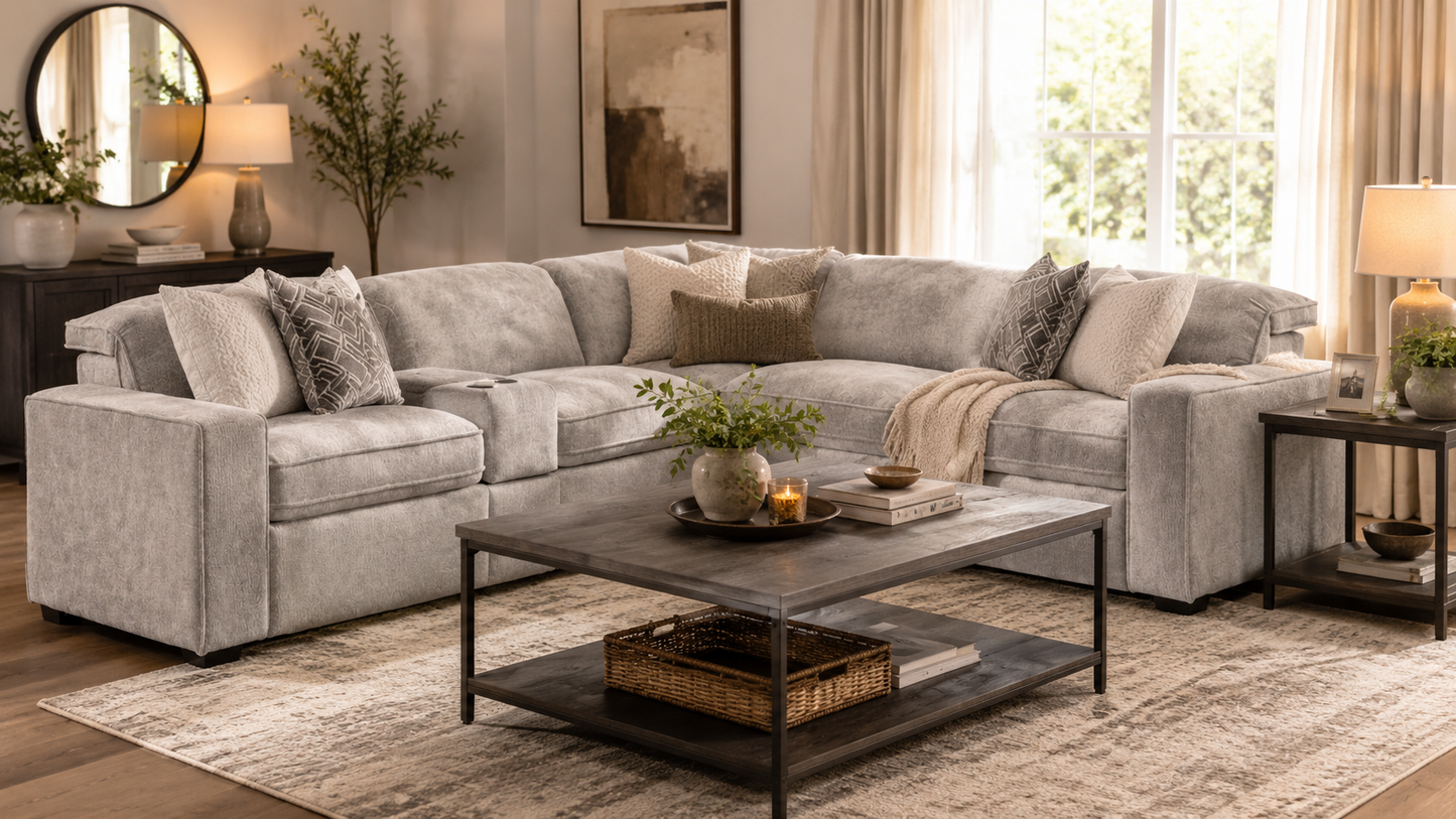 Kingston 6 PC Double Power Reclining Sectional