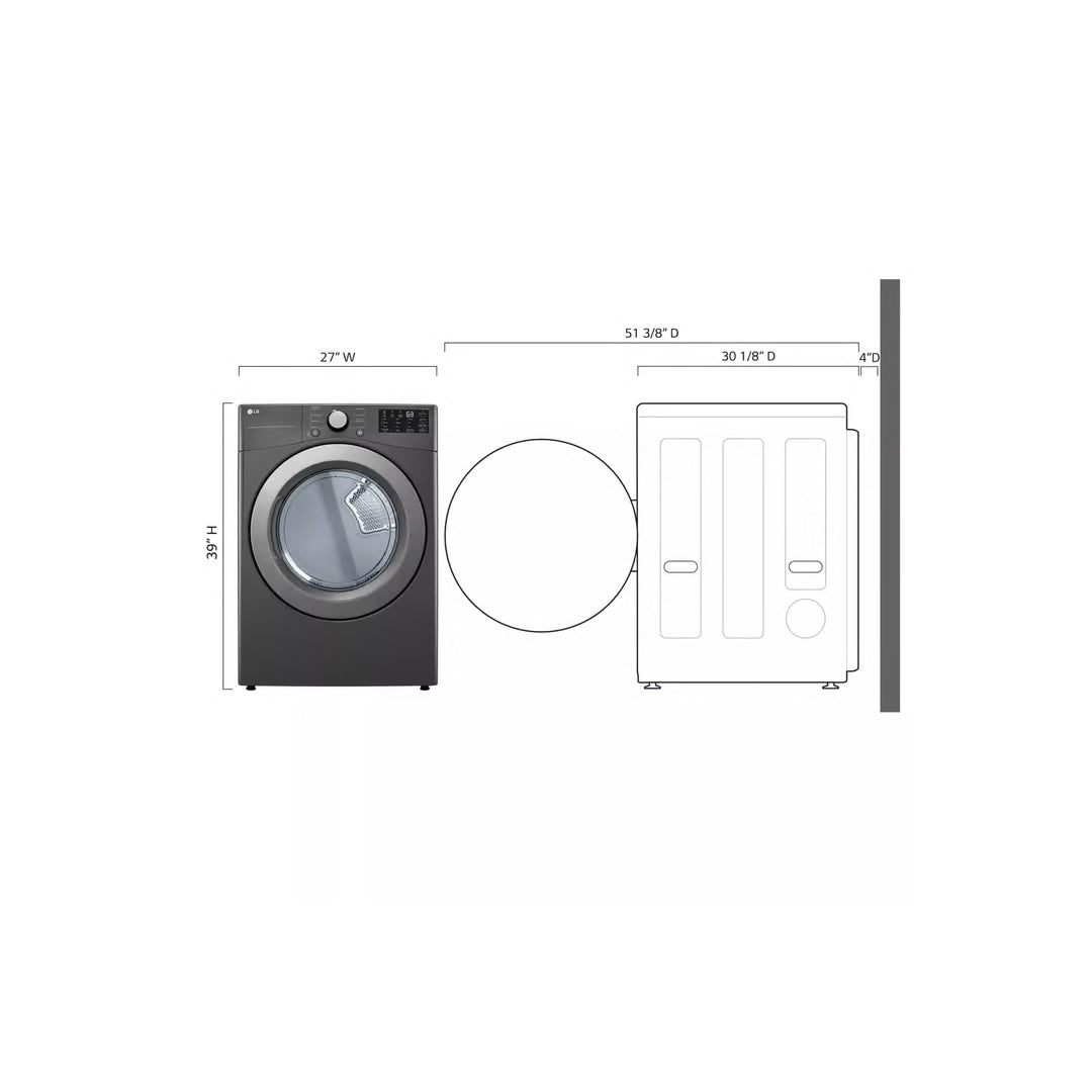 7.4 CF Ultra Large Capacity Electric Dryer with Sensor Dry, NFC Tag On - Middle Black