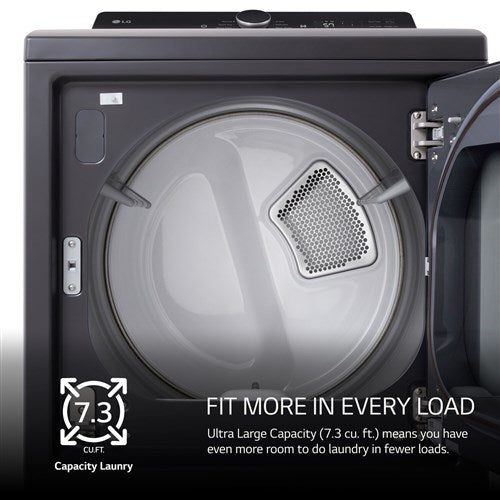 7.3 cu. ft. Vented SMART Electric Dryer in Matte Black with EasyLoad Door and Sensor Dry Technology
