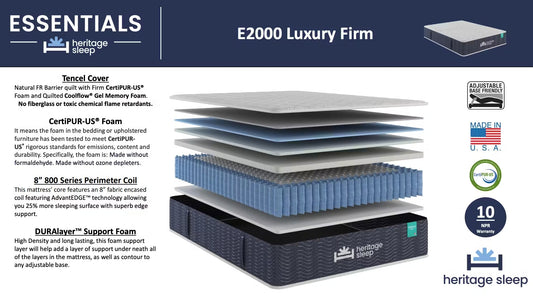 Heritage Sleep - Essentials Collection - E2000 - Luxury Firm