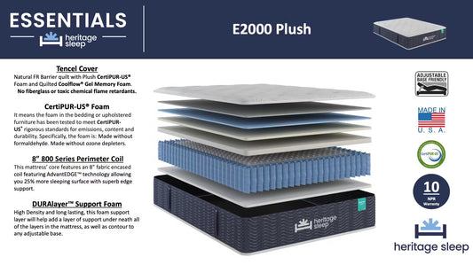 Heritage Sleep - Essentials Collection - E2000 - Plush