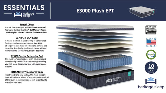 Heritage Sleep - Essentials Collection - E3000 EPT - Plush