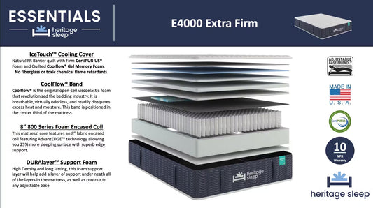Heritage Sleep - Essentials Collection - E4000 - Extra Firm