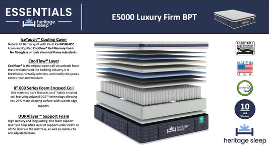 Heritage Sleep - Essentials Collection - E5000 Luxury BPT - Firm