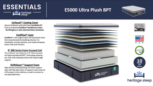 Heritage Sleep - Essentials Collection - E5000 Luxury BPT - Ultra Plush