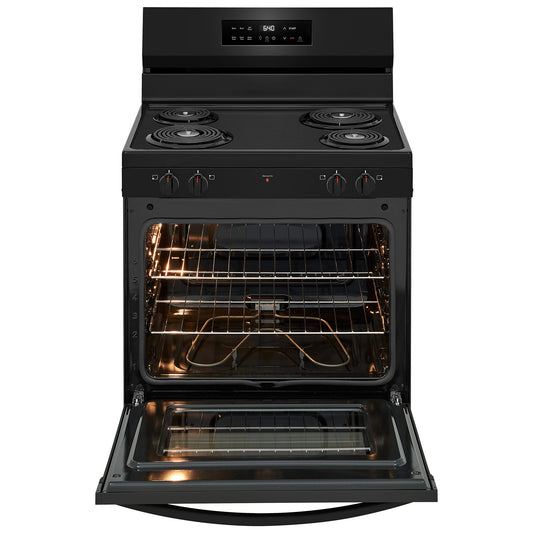 30 in. 4 Burner Free-Standing Electric Range in Black with One-Touch Self Clean