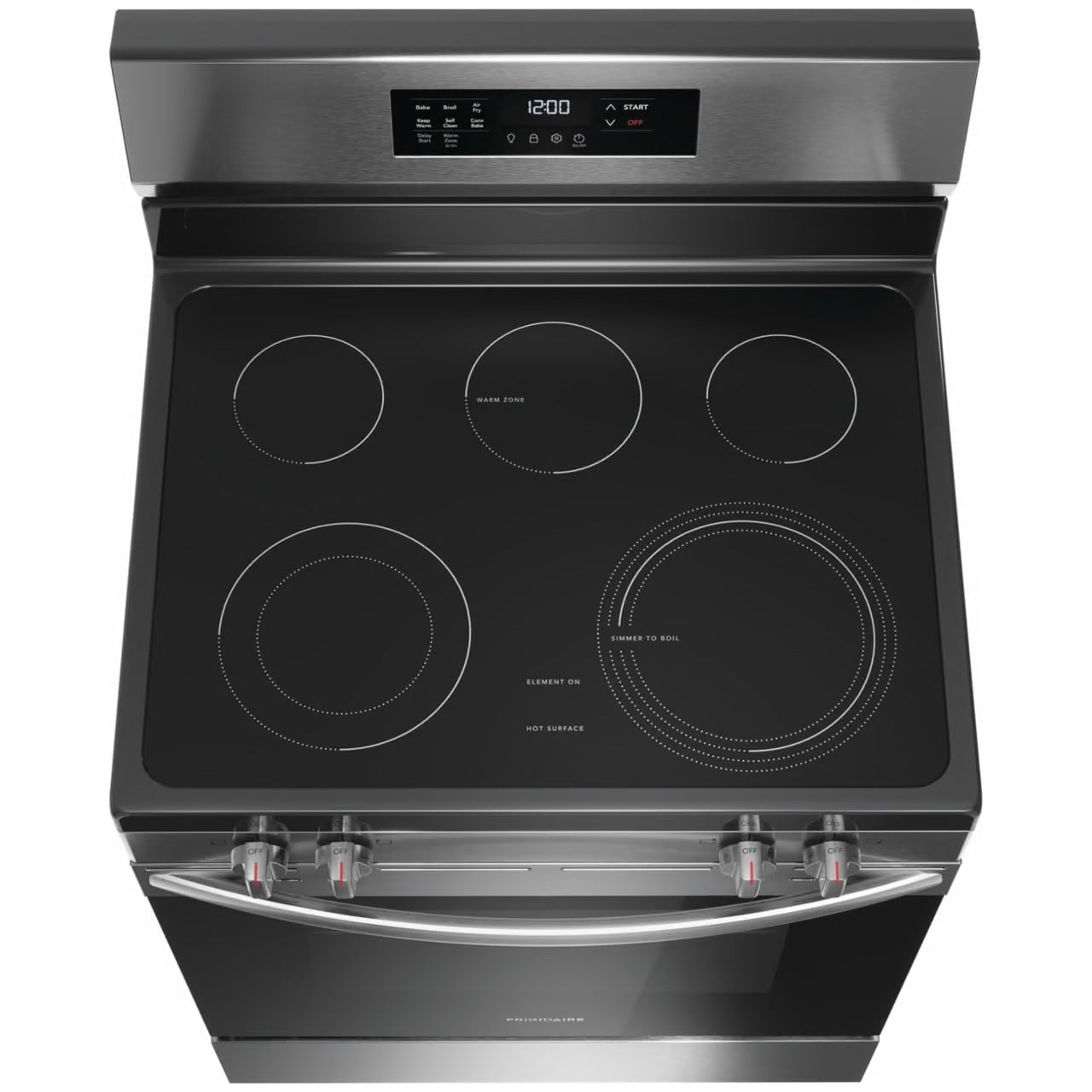 30 in. 5.3 cu. ft. 5 Burner Element Freestanding Self-Cleaning Electric Range in Stainless Steel with Air Fry