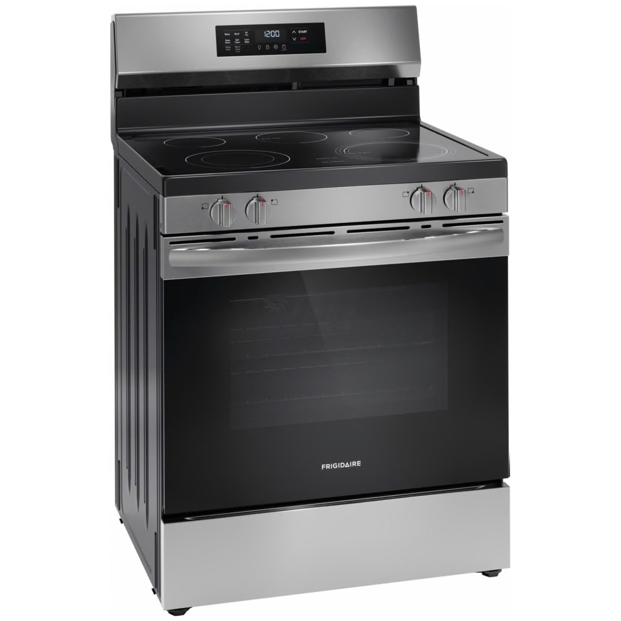 30 in. 5.3 cu. ft. 5 Burner Element Freestanding Self-Cleaning Electric Range in Stainless Steel with Air Fry