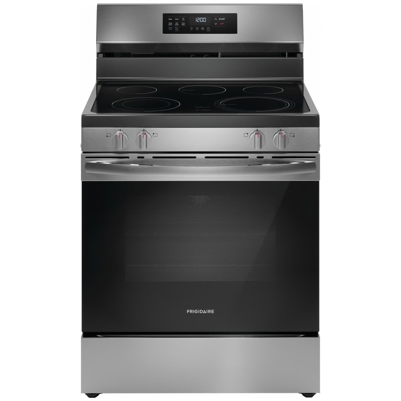 30 in. 5.3 cu. ft. 5 Burner Element Freestanding Self-Cleaning Electric Range in Stainless Steel with Air Fry
