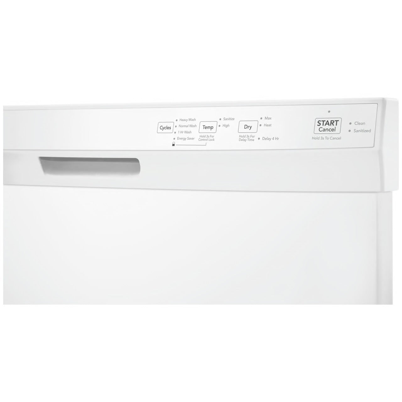 24 in Front Control Built-In Tall Tub Dishwasher in White with 4-cycles and DishSense Sensor Technology