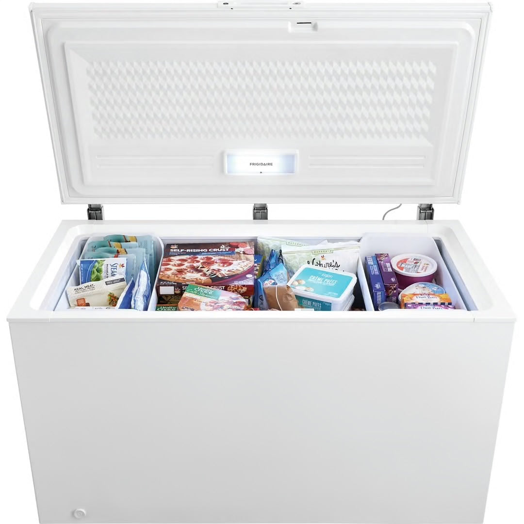 15 cu. ft. Garage Ready Manual Defrost Chest Freezer in White with LED Light and Adjustable Temperature Control