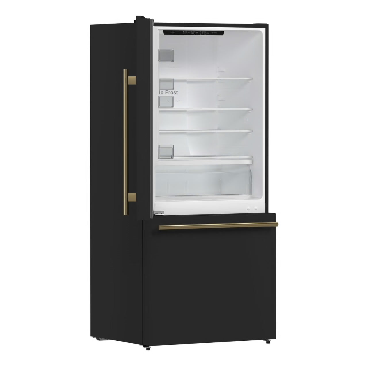 Milano Espresso 31-Inch Black Bottom Freezer Refrigerator, 17.2 Cu. Ft., Energy-Efficient, No Frost, Built-In Ice Maker
