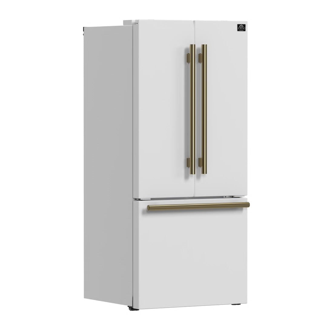 Espresso Gallipoli 30 in. French Door White Refrigerator, 17.5 cu. ft. Capacity with Ice Maker