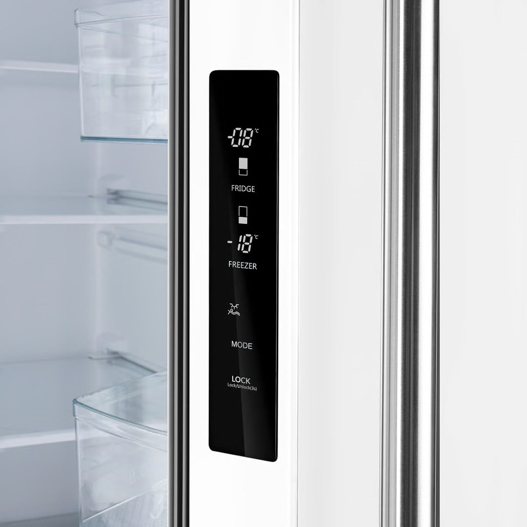 Espresso Gallipoli 30 in. French Door White Refrigerator, 17.5 cu. ft. Capacity with Ice Maker