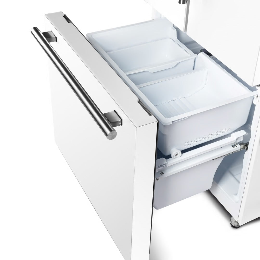 Espresso Gallipoli 30 in. French Door White Refrigerator, 17.5 cu. ft. Capacity with Ice Maker
