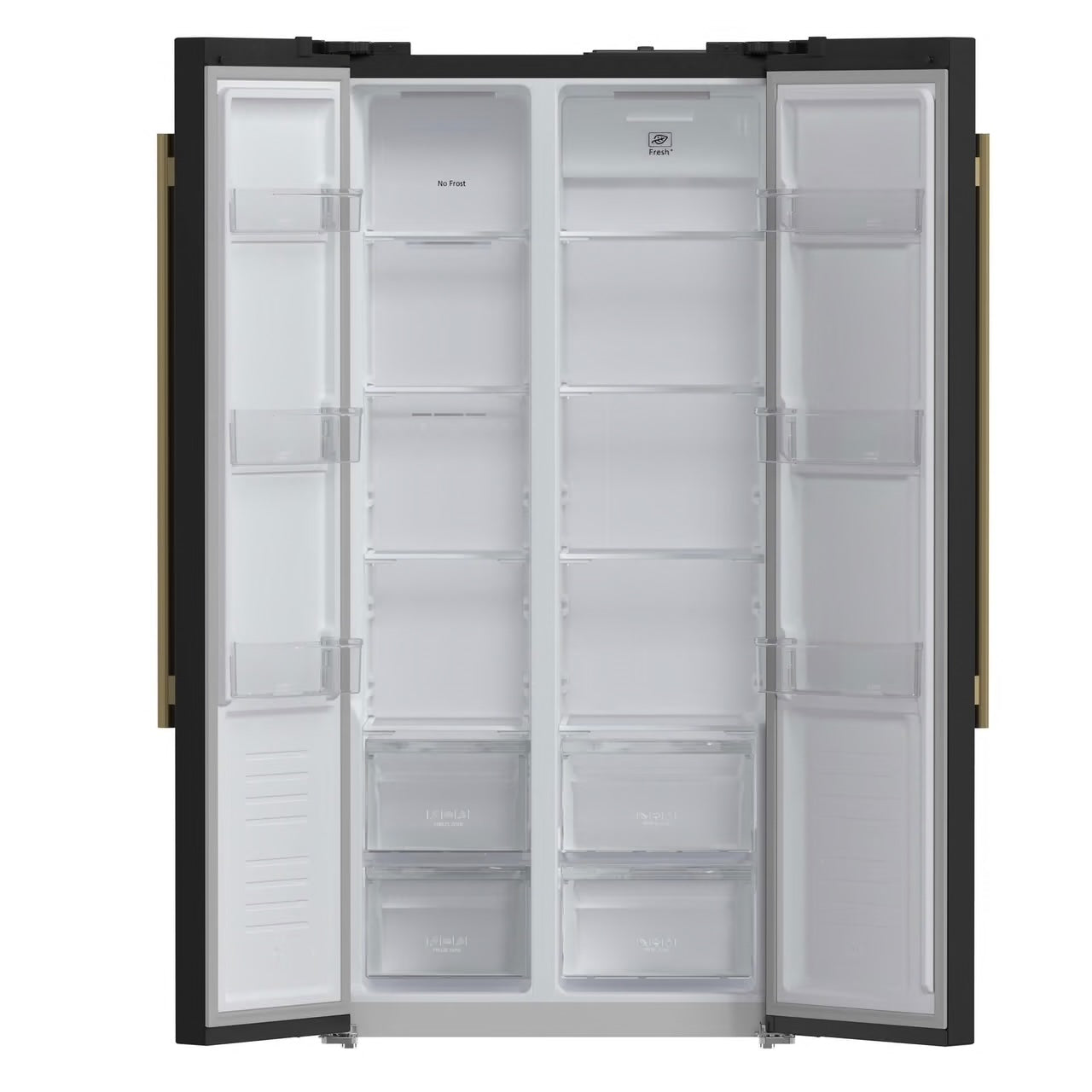 Salerno Espresso 33-inch Side-by-Side 15.6 Cu.Ft. Black Refrigerator - Black/Antique Brass