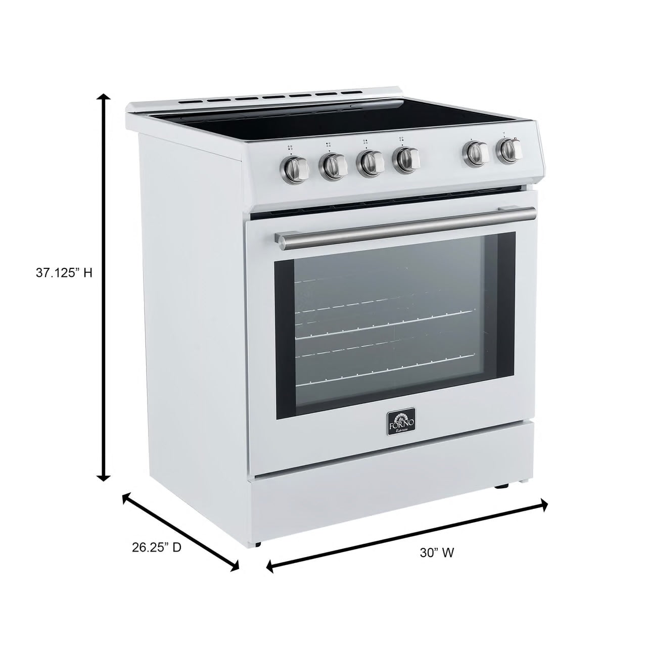 Leonardo Espresso 30 in. 4 Element 5.0 cu. ft Electric Range Convection Oven in White