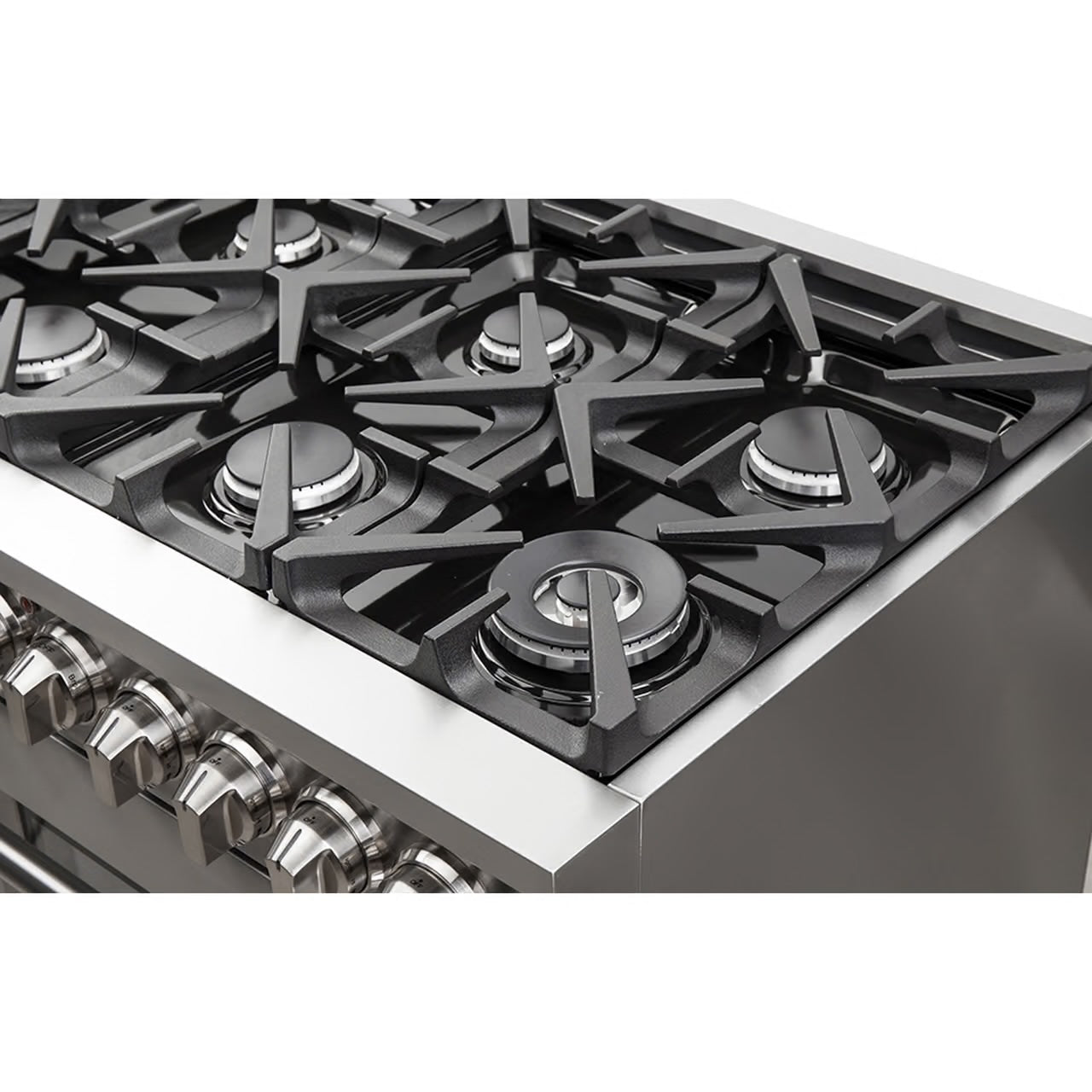 Massimo 48-Inch Freestanding Dual Fuel Range, 8 Burners, Double Convection Ovens
