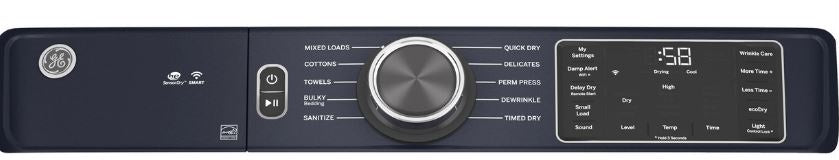 7.8 cu. ft. Smart Front Load Electric Dryer in Sapphire Blue with Sanitize Cycle, ENERGY STAR