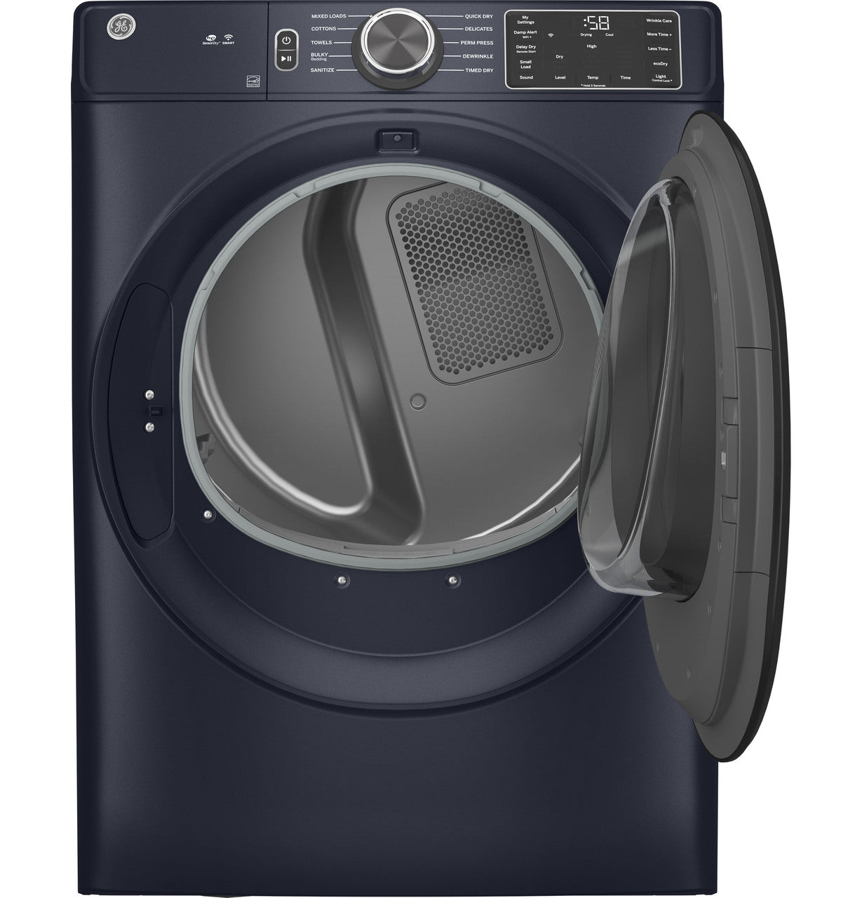 7.8 cu. ft. Smart Front Load Electric Dryer in Sapphire Blue with Sanitize Cycle, ENERGY STAR
