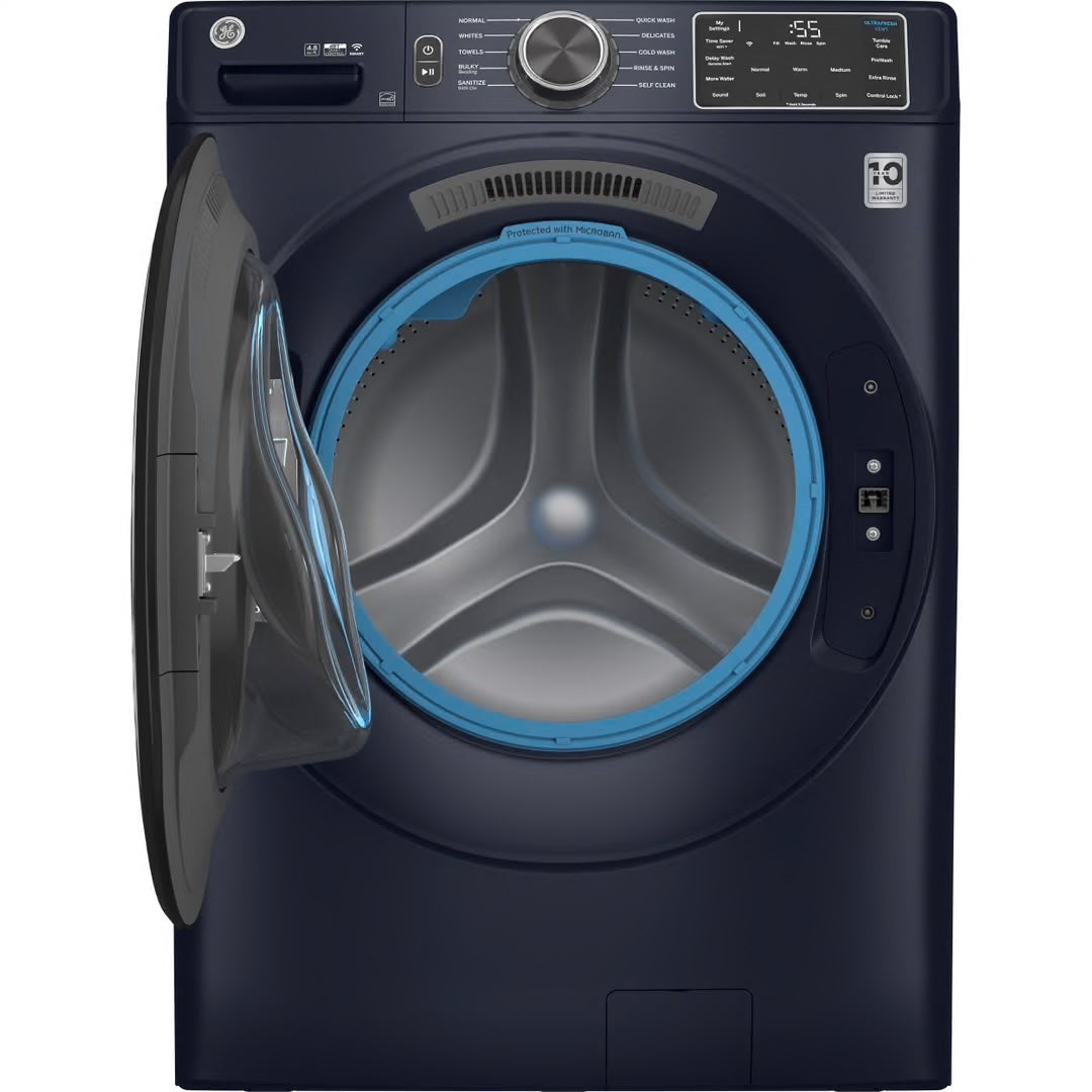 4.8 cu. ft. Smart Sapphire Blue Front Load Washer with OdorBlock UltraFresh Vent System and Sanitize with Oxi