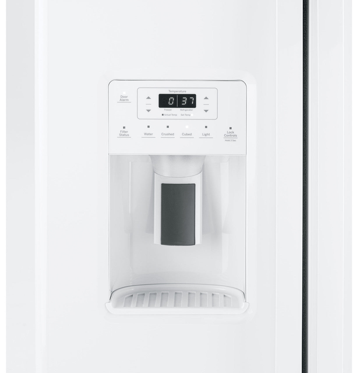 23.0 cu. ft. Side by Side Refrigerator in White, Standard Depth
