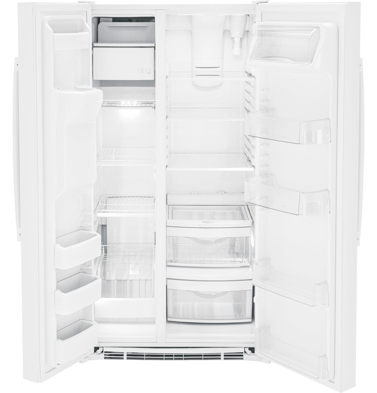 25.3 cu. ft. Side-by-Side Refrigerator in White, Standard Depth