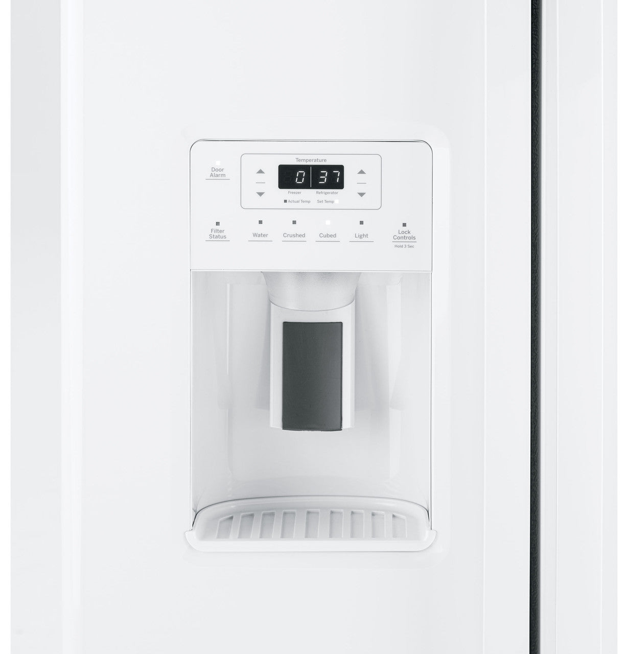 25.3 cu. ft. Side-by-Side Refrigerator in White, Standard Depth