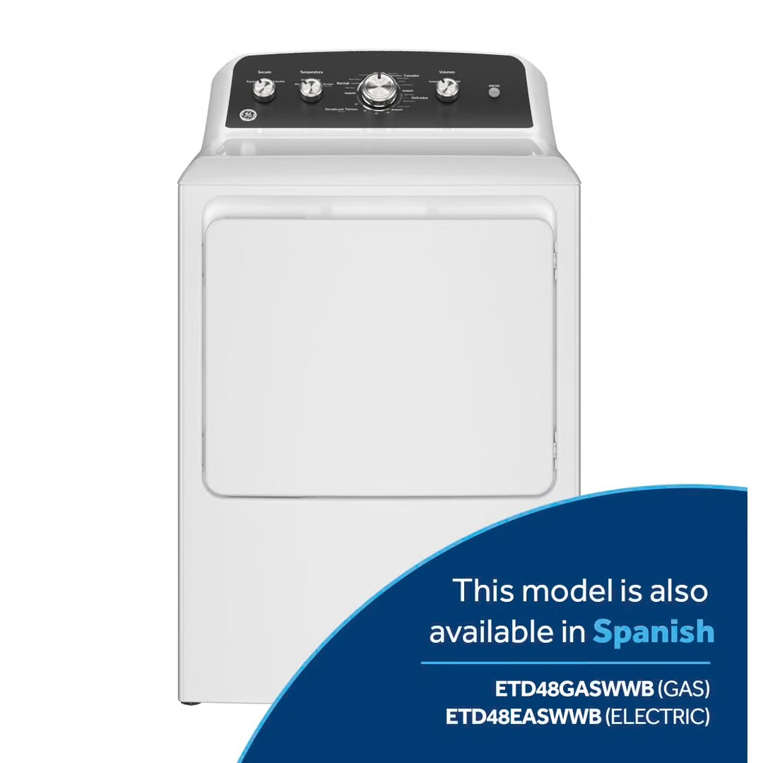 7.2 cu. ft. vented Electric Dryer in White with Auto Dry and Extended Tumble