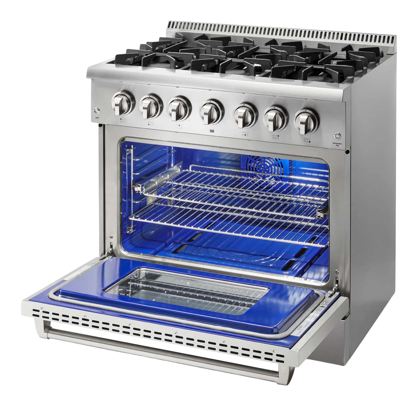 36-in Standard 6 burners Convection Oven Freestanding Dual Fuel Range (Stainless Steel)