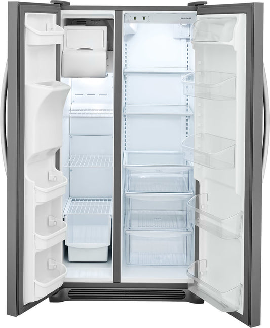 Crosley 25.6 Cubic Foot Side -By-Side Refrigerator with LED Lighting, Stainless