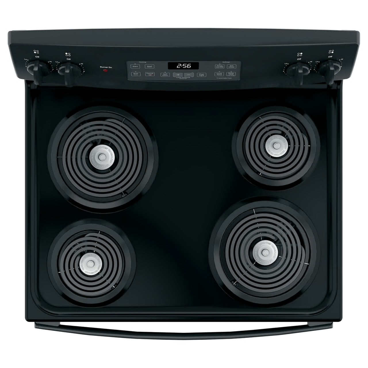 Cocina eléctrica independiente de 30 pulgadas con 4 quemadores en color negro