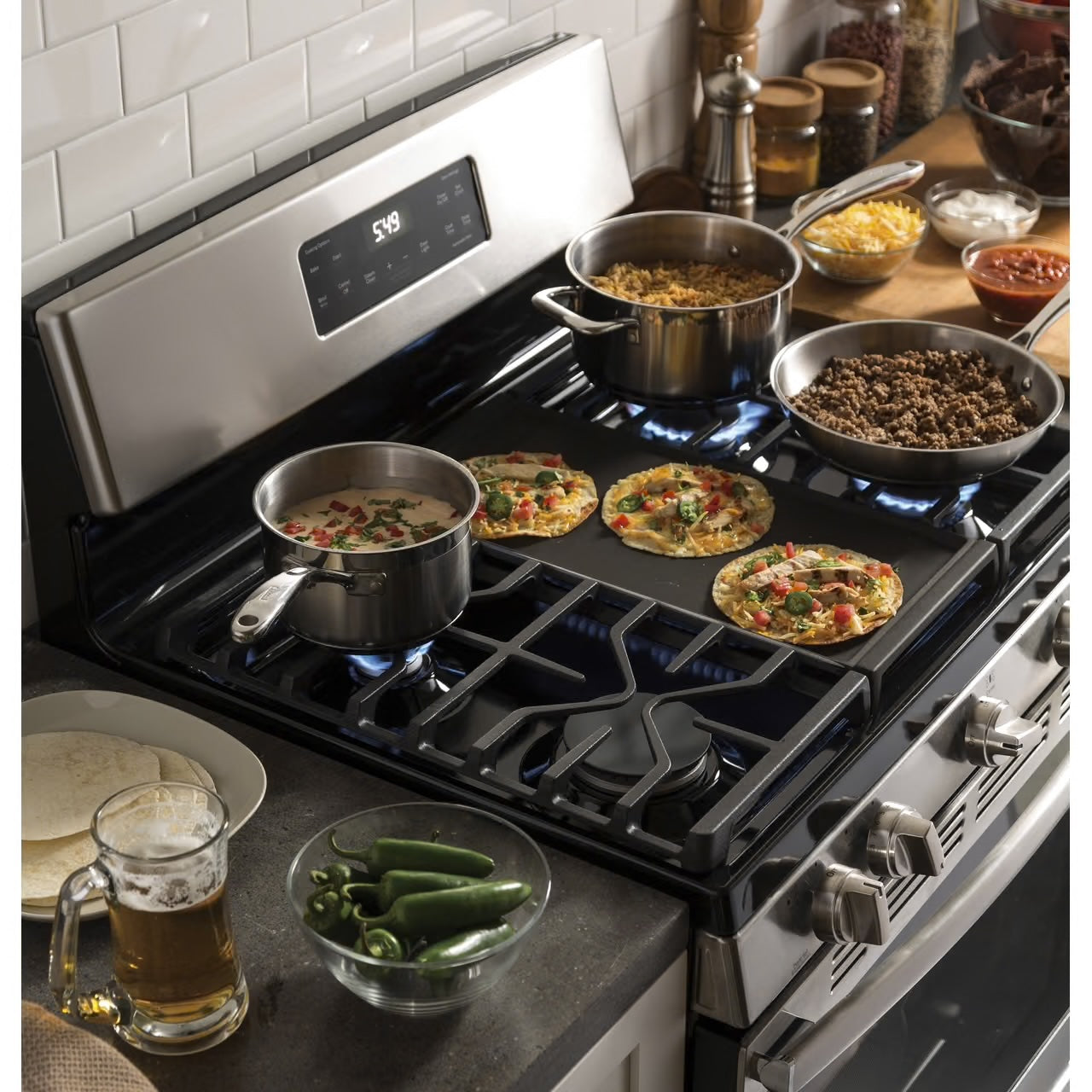 30 in. 5.0 cu. ft. Freestanding Gas Range in Stainless Steel with Griddle