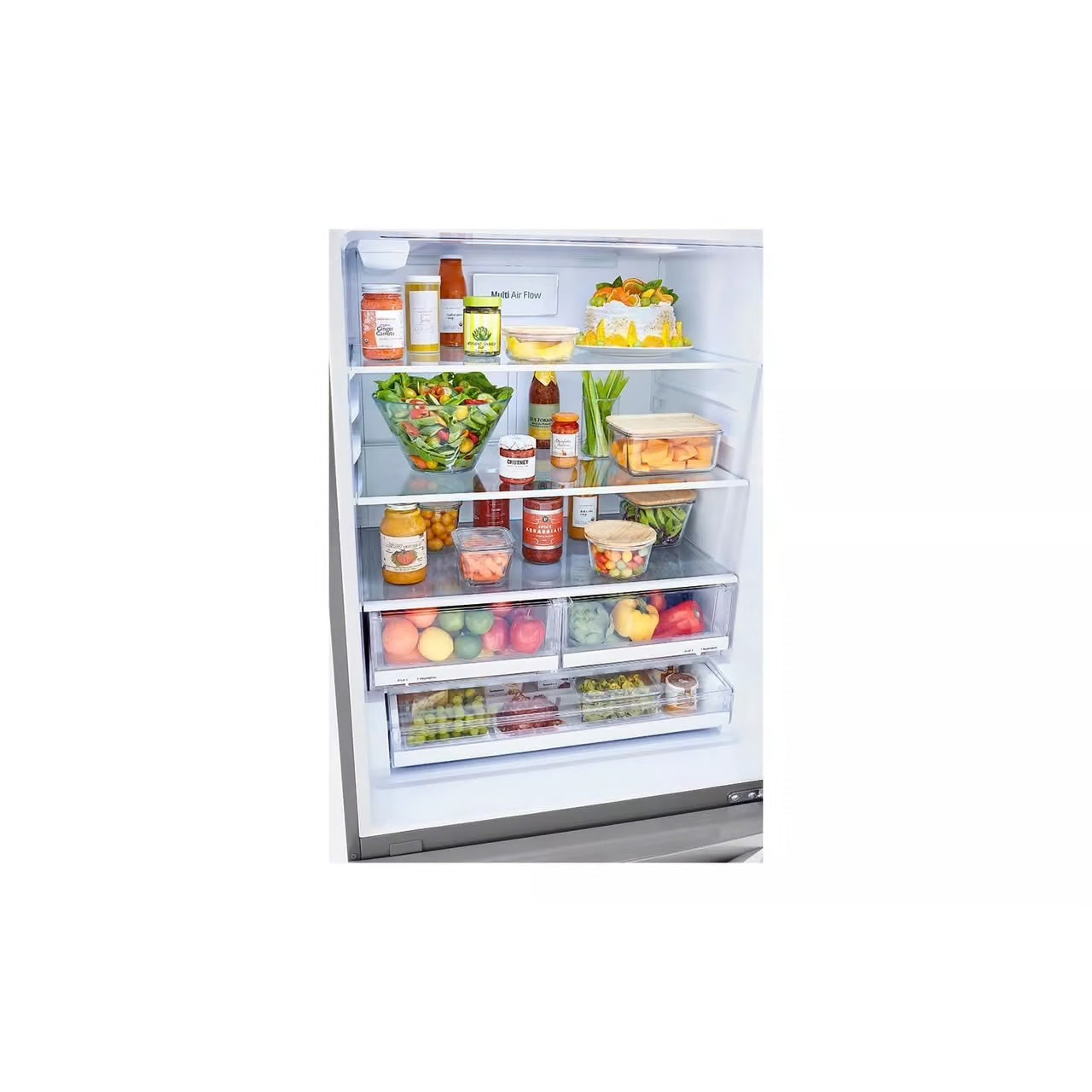 33 in. W 26 cu. ft. Bottom Freezer Refrigerator w/ Multi-Air Flow and Smart Cooling in PrintProof Stainless Steel