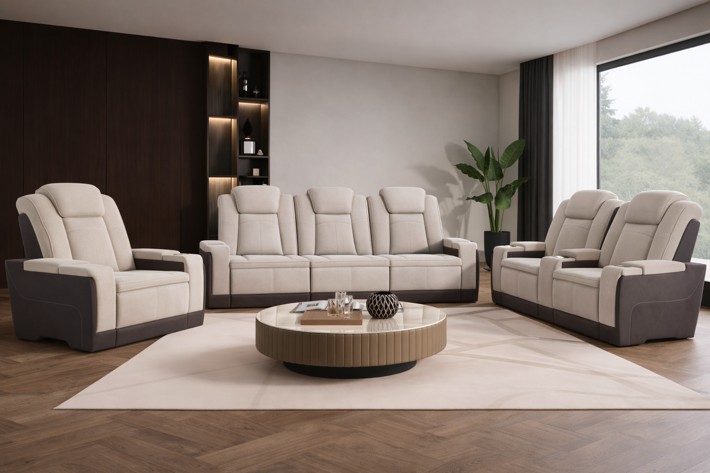 Lex Double Power Reclining Console Loveseat