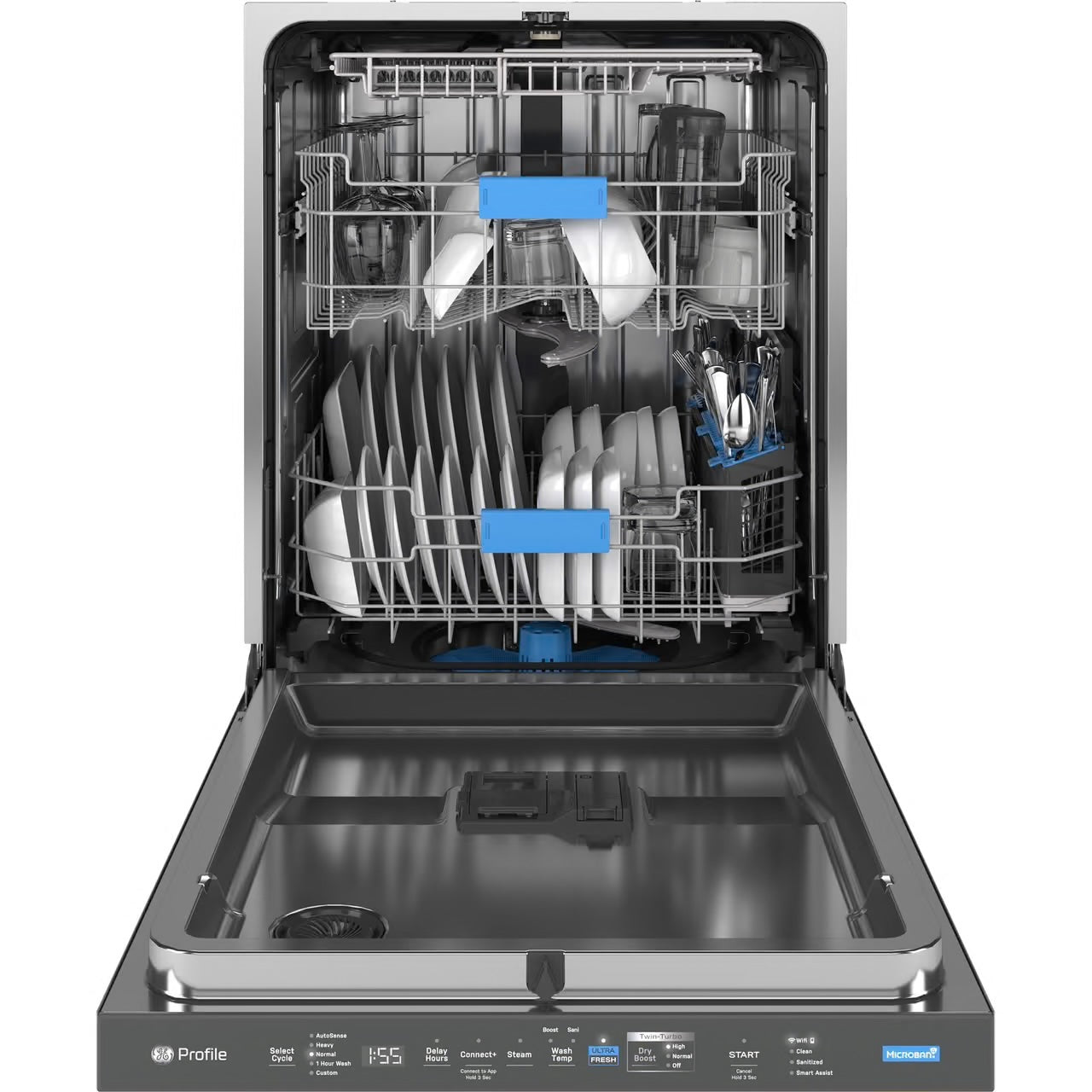 Profile 24 in. Built-In Top Control Dishwasher in Fingerprint Resistant Stainless w/ Stainless Tub, UltraFresh, 42 dBA