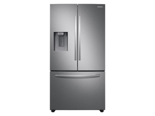 27 cu. ft. Large Capacity 3-Door French Door Refrigerator with External Water & Ice Dispenser in Stainless Steel OUTLET